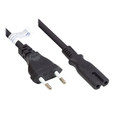 Good Connections Euro-Netzkabel Euro-Stecker an C7/Euro 8 Buchse, schwarz, 0,5 m von Good Connections