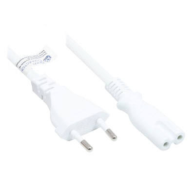 Good Connections Euro-Netzkabel Euro-Stecker an C7/Euro 8 Buchse, weiß, 1 m von Good Connections