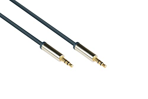 Good Connections GC-M0039 Audio Anschlusskabel High-Quality 2x 3,5 mm Klinkenstecker, OFC, Vollmetallgehäuse, 1m dunkel blau von Good Connections