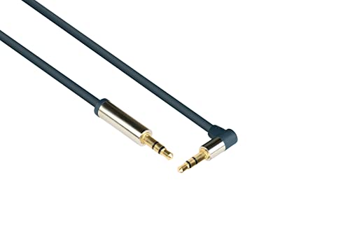 Good Connections GC-M0046 Audio Anschlusskabel High-Quality 3,5 mm Klinkenstecker auf 3,5 mm Klinkenstecker rechts abgewinkelt, OFC, Vollmetallgehäuse, 1,5m dunkel blau von Good Connections