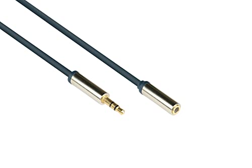 Good Connections GC-M0051 Audio Verlängerungskabel High-Quality 3,5 mm, Klinkenstecker auf Klinkenbuchse, OFC, Vollmetallgehäuse, 1m dunkel blau von Good Connections