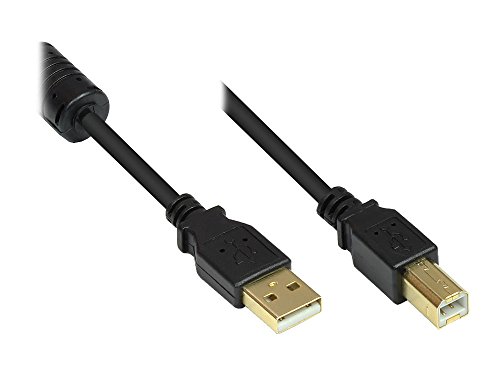 Good Connections GC-M0080 Premium Anschluss/Druckerkabel USB 2.0 Stecker A auf Stecker B, 1m schwarz von Good Connections