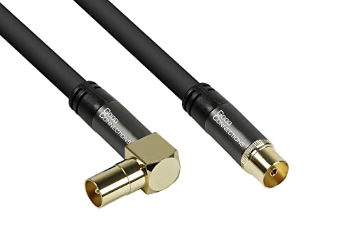 Good Connections GC-M2077 SmartFLEX TV Winkel-Antennenkabel, 10 m, IEC/Koax Stecker gewinkelt an Buchse, 4-fach geschirmt/120dB/75 Ohm, vergoldete Anschlüsse Schwarz Good Connections GC-M2077 SmartFLEX TV Winkel-Antennenkabel, 10 m, IEC/Koax Stecker gewinkelt an Buchse, 4-fach geschirmt/120dB/75 Ohm, vergoldete Anschlüsse Schwarz von Good Connections