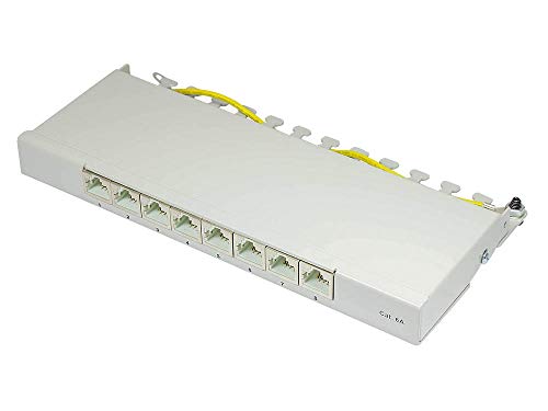 Good Connections GC-N0081 Desktop Patch Panel "(0,5HE) - Cat. 6A - 8-Port" lichtgrau von Good Connections