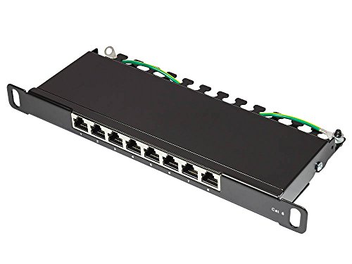 Good Connections GC-N0083 25,4 cm (10 Zoll) Patch Panel "(0,5HE), "Cat. 6 - 8-Port" tiefschwarz von Good Connections