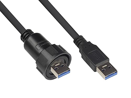 Good Connections Industrie-Steckverbinder S4 - USB 3.0 Kabel, Stecker A mit Kabelverschraubung an Stecker A - Bajonett - IP67 - staub- und wasserdicht - schwarz - 1m Good Connections Industrie-Steckverbinder S4 - USB 3.0 Kabel, Stecker A mit Kabelverschraubung an Stecker A - Bajonett - IP67 - staub- und wasserdicht - schwarz - 1m von Good Connections