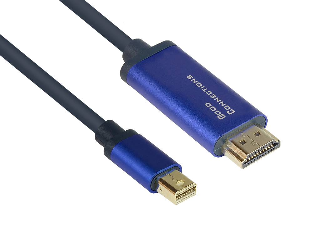 Good Connections Kabel MDP1.4-St.-HDMI2.0-St. blau 3m Good Connections Kabel MDP1.4-St.-HDMI2.0-St. blau 3m von Good Connections