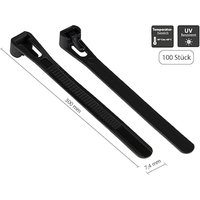 Good Connections Kabelbinder 300 mm x 7,4 mm schwarz 100 Stück Good Connections Kabelbinder 300 mm x 7,4 mm schwarz 100 Stück von Good Connections