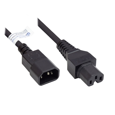 Good Connections Kaltgeräte-Warmgeräte-Verbindungskabel C14 an C15, schwarz, 2 Good Connections Kaltgeräte-Warmgeräte-Verbindungskabel C14 an C15, schwarz, 2 von Good Connections