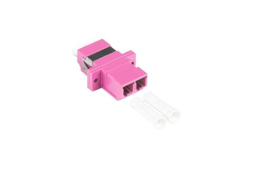Good Connections LWL Duplex Kupplung - LC (UPC) an LC (UPC) - für OM4 Kabel - Multimode - Kunststoffgehäuse mit Flansch, Keramikhülse - violett von Good Connections