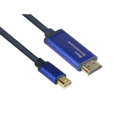 Good Connections MiniDP/HDMI 1.4 Anschlusskabel 4K UHD @60Hz Alu blau 1m von Good Connections