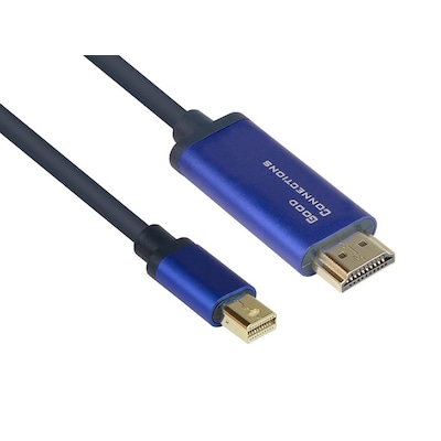 Good Connections MiniDP/HDMI 1.4 Anschlusskabel 4K UHD @60Hz Alu blau 2m von Good Connections