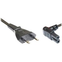 Good Connections Netzkabel 2m Netzstecker zu Euro 8 Buchse gewinkelt schwarz von Good Connections
