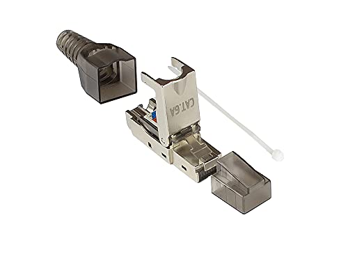 Good Connections Netzwerkstecker - Cat. 6A / 500 MHz / 10-gigabit-fähig - werkzeugloser/feldkonfektionierbar RJ45-Stecker für Verlege- und Patchkabel - STP geschirmt - Metall von Good Connections