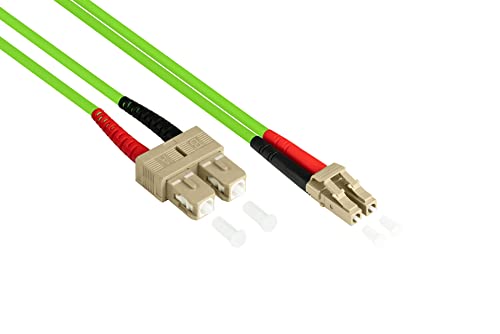 Good Connections OM5 LWL Kabel - DUPLEX - Stecker LC an SC - Multimode 50/125 - 1/10/40/100-Gigabit Ethernet - Lichtwellen-Leiter, Glasfaser-Kabel, Patchkabel - 0,5 m von Good Connections