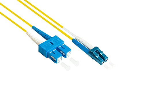 Good Connections OS2 LWL Kabel - Duplex - Stecker LC an SC - Singlemode 9/125 - austauschbare Polarität - Lichtwellen-Leiter, Glasfaser-Kabel, Patchkabel - 15 m von Good Connections