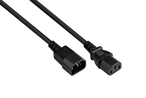 Good Connections P1430-S005 Kaltgeräteverlängerung, 0,5 m, C14 (gerade) an C13 (gerade), 0,75 mm² Schwarz von Good Connections