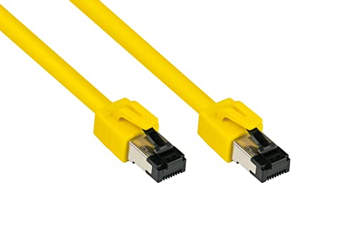 Good Connections PREMIUM Cat. 8.1 Patchkabel - 3 m - RNS Rastnasenschutz -S/FTP- 40GB/2000MHz - KUPFER-Leiter CU - Halogenfrei LSZH - Netzwerk-LAN-Kabel kompatibel zu CAT. 7 / 6A / 6 / 5e - GELB von Good Connections