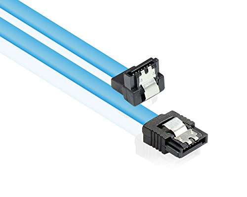 Good Connections PREMIUM SATA 3 SSD HDD Kabel mit Verriegelungsschutz / Arretierung - einseitg gewinkelt - blau, 0,7 m von Good Connections