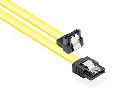 Good Connections PREMIUM SATA 3 SSD HDD Kabel mit Verriegelungsschutz / Arretierung - einseitg gewinkelt - gelb, 1,0 m von Good Connections