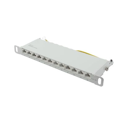 Good Connections Patch Panel 10" Cat. 6A 12-Port 0,5 HE STP lichtgrau Good Connections Patch Panel 10" Cat. 6A 12-Port 0,5 HE STP lichtgrau von Good Connections
