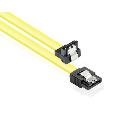 Good Connections SATA Anschlusskabel 0,3m 6Gb/s mit Metallclip gewinkelt gelb von Good Connections