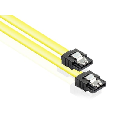 Good Connections SATA Anschlusskabel 0,5m 6Gb/s mit Metallclip gelb von Good Connections