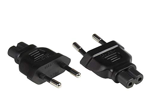 Good Connections Stromadapter Euro-Stecker Typ C (CEE 7/16, gerade) an C7/Euro 8 Buchse (gerade) - Netzadapter/Steckdosenadapter/Netzleitungsadapter - SCHWARZ, PA-0370S von Good Connections