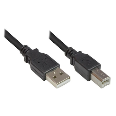 Good Connections USB 2.0 Anschlusskabel 0,5m St. A zu St. B schwarz von Good Connections