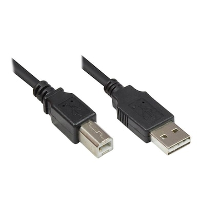 Good Connections USB 2.0 Anschlusskabel 1m A-B Stecker schwarz Good Connections USB 2.0 Anschlusskabel 1m A-B Stecker schwarz von Good Connections