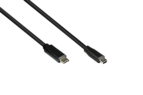 Good Connections USB 2.0 Anschlusskabel - Stecker USB C an Stecker Mini B (5-pin) - Folien- und Geflechtschirmung, KUPFERLEITER - 0,3 m / 30 cm - schwarz von Good Connections