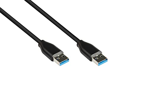 Good Connections USB 3.2 Gen.2 Kabel - 10GBit/s / 3A - Stecker A an Stecker A - hochwertiger KUPFERLEITER - schwarz - 0,5m / 50 cm von Good Connections