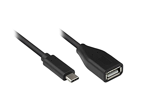 Good Connections USB C auf USB 2.0 A Buchse OTG Adapter-Kabel für Smartphone, Tablet - kompatibel zu Samsung, Huawei, iPad Air 2020, MacBook Pro u.v.m. - ca. 10 cm von Good Connections