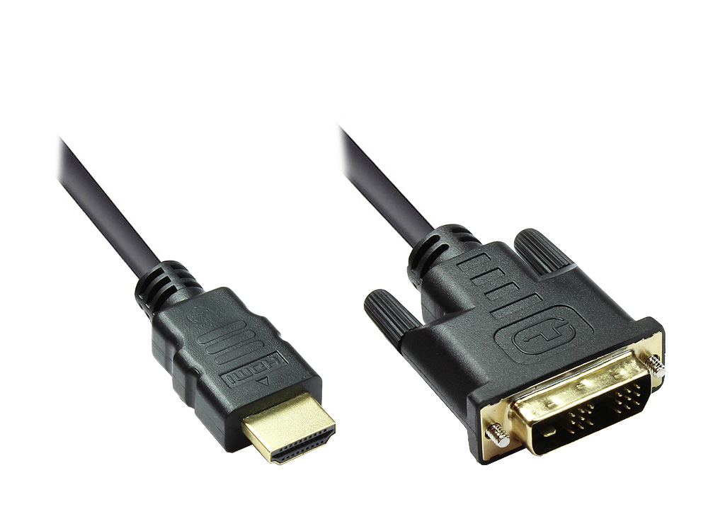 HDMI 19pol Stecker auf DVI-D 18+1 Stecker Anschlusskabel, vergoldet, 15m HDMI 19pol Stecker auf DVI-D 18+1 Stecker Anschlusskabel, vergoldet, 15m von Good Connections