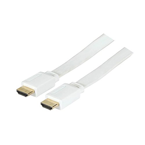 High-Speed-HDMI®-Flachkabel mit Ethernet, Stecker A an Stecker A, vergoldete Stecker, 3m, weiß, Good von Good Connections