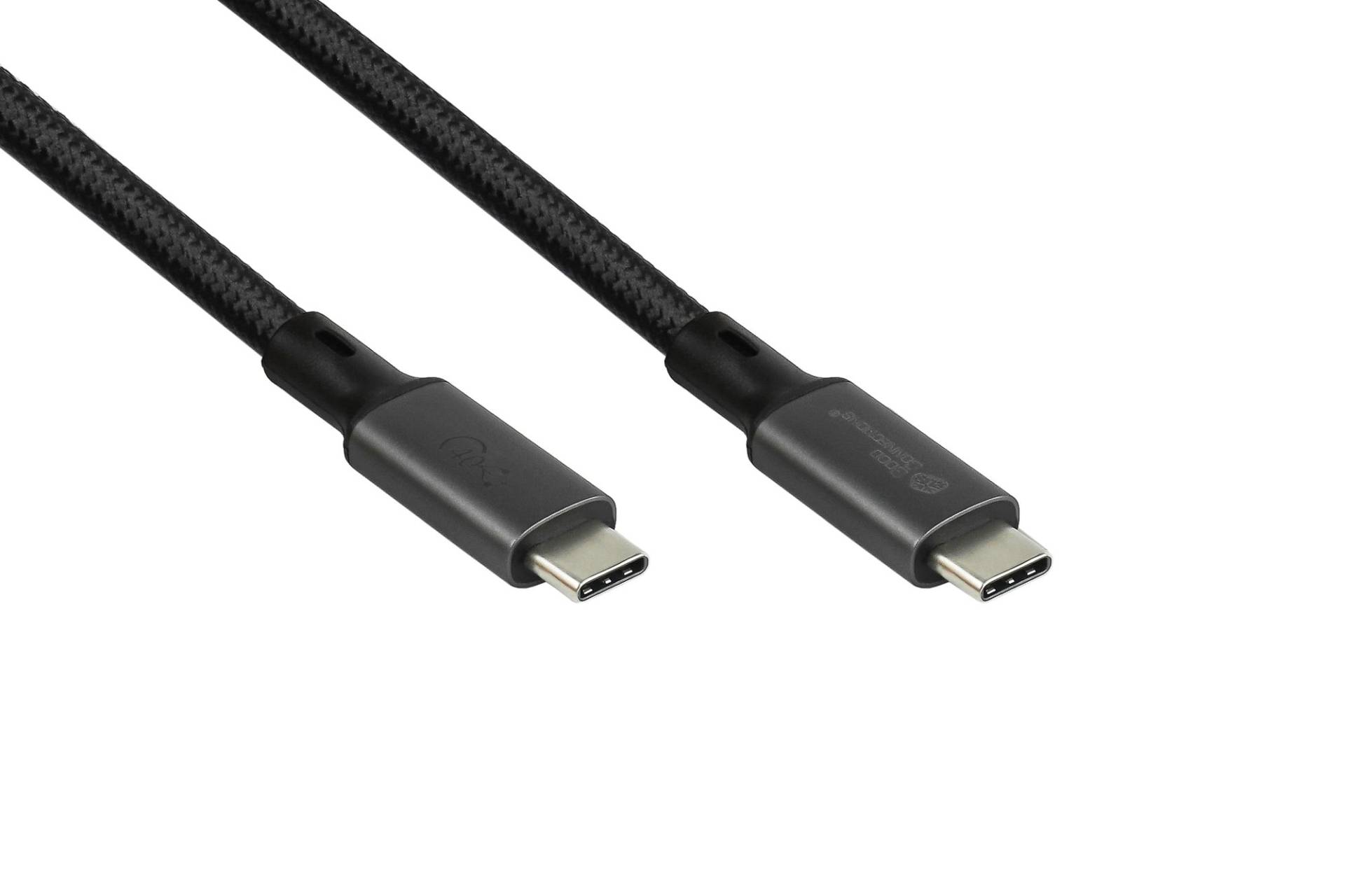 Magnetisches USB 4.0 Gen. 3x2 Spiralkabel (40GBit/s, 240W, 8K@60Hz), USB-C™ Stecker an USB-C™ Stecker, schwarz, 1m von Good Connections