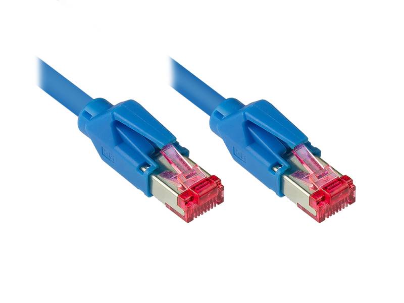 Patchkabel Cat. 7 Draka UC900 Rohkabel (900MHz) Hirose TM21 Stecker beidseitig, blau, 19m von Good Connections
