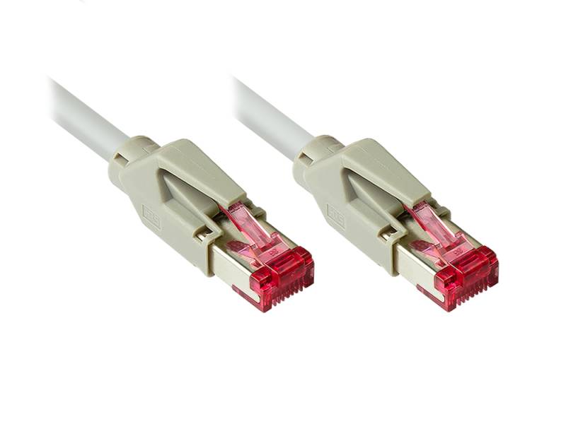 Patchkabel Cat. 7 Draka UC900 Rohkabel (900MHz) Hirose TM21 Stecker beidseitig, grau, 28m von Good Connections