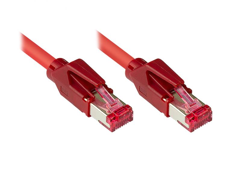 Patchkabel Cat. 7 Draka UC900 Rohkabel (900MHz) Hirose TM21 Stecker beidseitig, rot, 21m von Good Connections