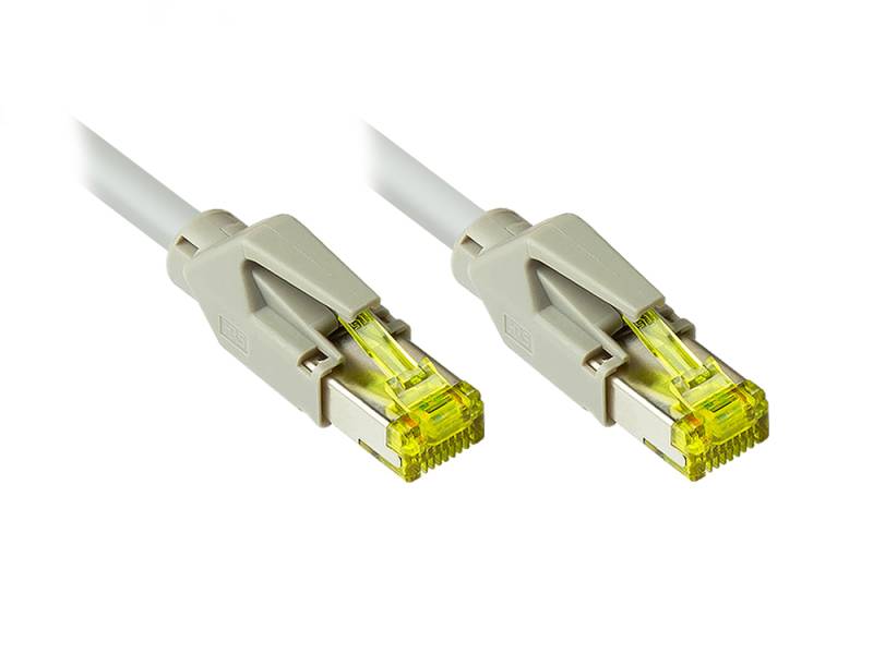 Patchkabel Cat. 7 Draka UC900 Rohkabel (900MHz) Hirose TM31 Stecker beidseitig, grau, 24m von Good Connections