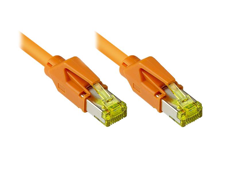Patchkabel Cat. 7 Draka UC900 Rohkabel (900MHz) Hirose TM31 Stecker beidseitig, orange, 18m von Good Connections