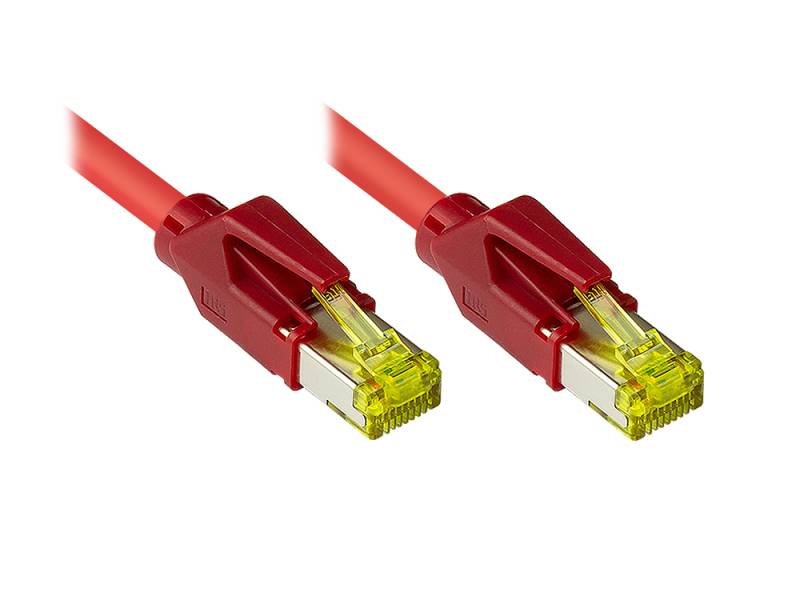 Patchkabel Cat. 7 Draka UC900 Rohkabel (900MHz) Hirose TM31 Stecker beidseitig, rot, 12m von Good Connections