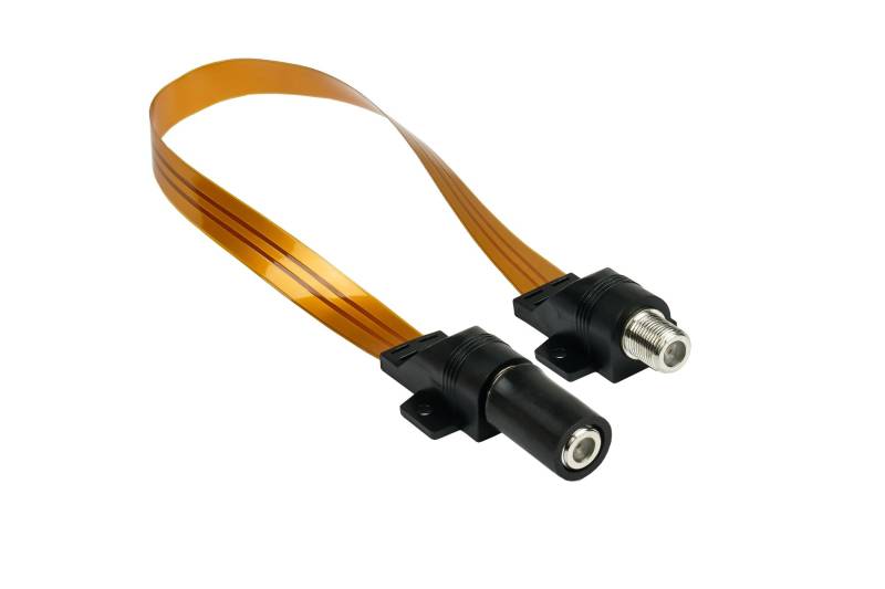 SAT Fensterdurchführung High-Quality mit Wetterschutz, 27cm, flexible Länge 17cm, transparent von Good Connections