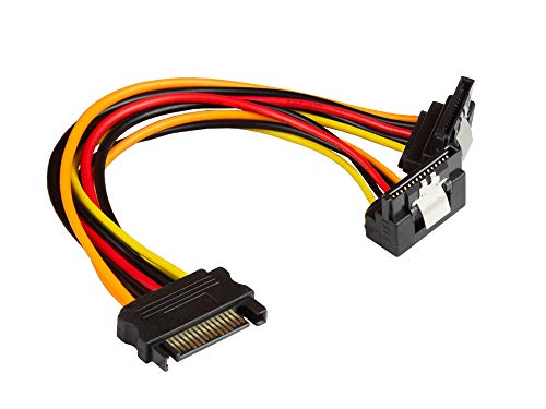SATA Y-Stromkabel, SATA Stecker an 2x SATA Buchse 90° nach unten gewinkelt, Good Connections® von Good Connections