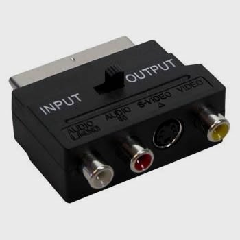Scart Adapterstecker, Scart / S-VHS + 3 x Cinch, In + Out von Good Connections