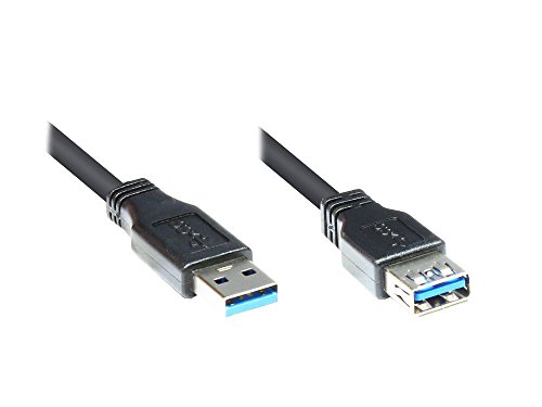 Verlängerung USB 3.0 Stecker A an Buchse A, schwarz, 5m, Good Connections® von Good Connections