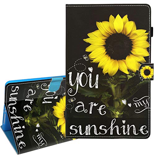 Galaxy Tab A7 Hülle 2020, SM-T500/T505/T507 Tablet-Hülle, You Are My Sunshine Sonnenblumen-Muster, Brieftasche, PU-Leder, Ständer, Folio, Slim Smart mit automatischer Sleep/Wake-Hülle für Samsung von Good-Luck