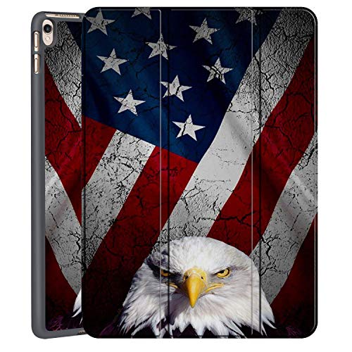 iPad Air 26,7 cm (3. Gen) 2019 Pro (10,5 Zoll) 2017 Hülle, Bald Eagle American Flag Muster PU Leder Slim Soft TPU Rückseite mit Stifthalter Cover für 3 (Auto Wake/Sleep) von Good-Luck