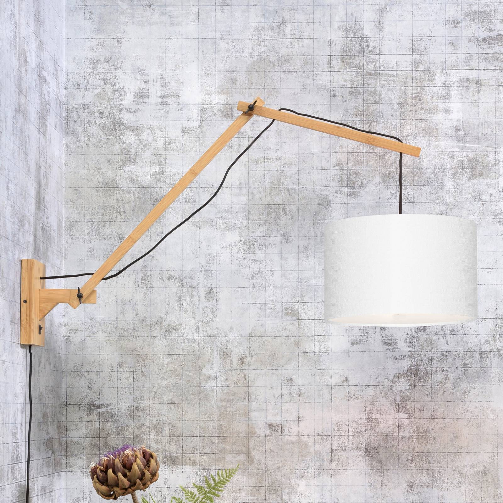 GOOD & MOJO Andes Wandlampe verstellbar weiß Ø32cm GOOD & MOJO Andes Wandlampe verstellbar weiß Ø32cm von Good & Mojo