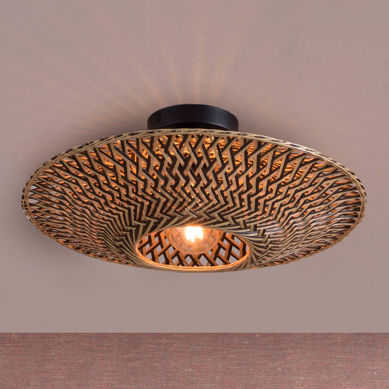 GOOD & MOJO Deckenlampe Bali, Ø 44 cm, schwarz/natur, Bambus GOOD & MOJO Deckenlampe Bali, Ø 44 cm, schwarz/natur, Bambus von Good & Mojo